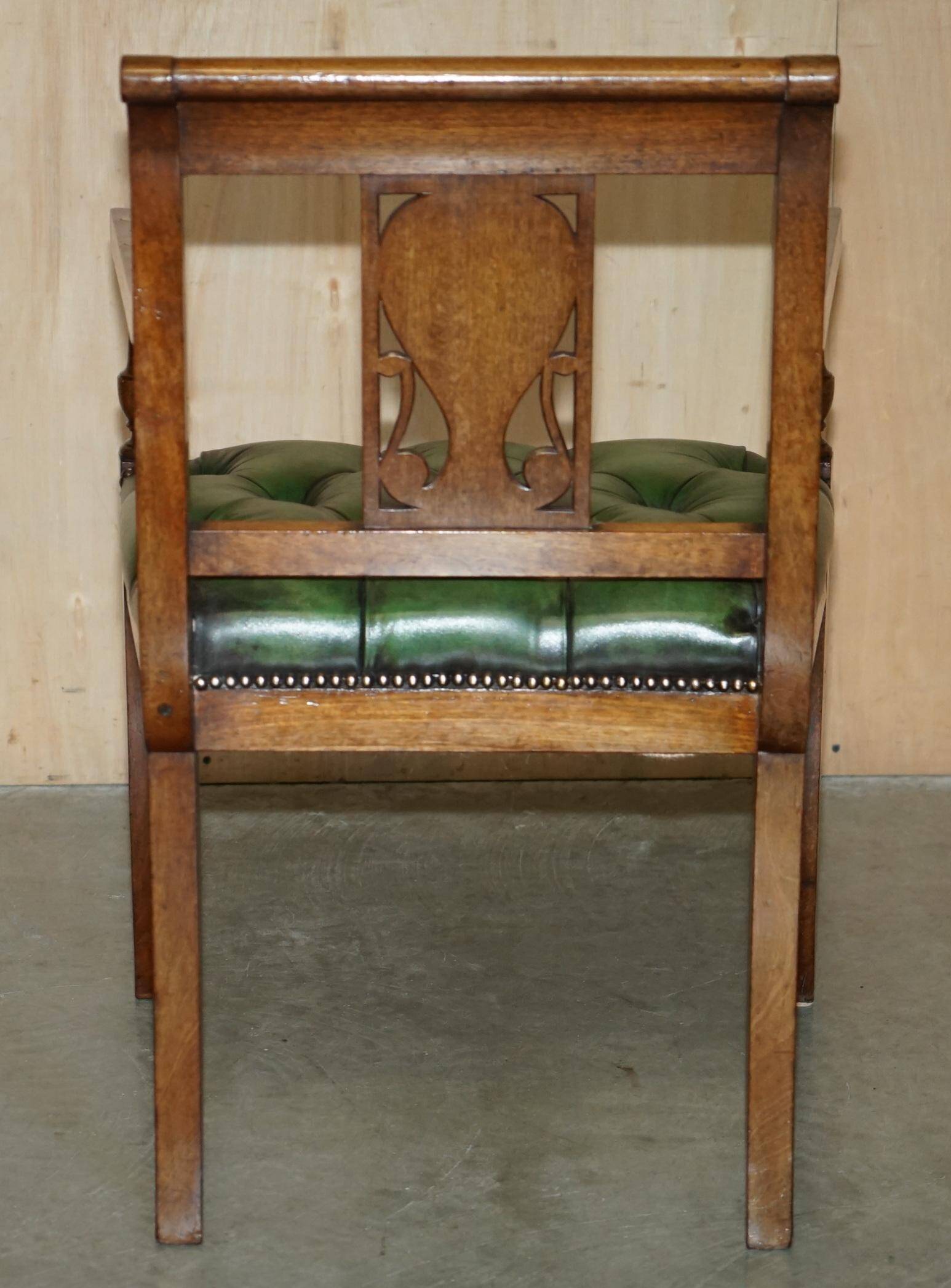 Chesterfield leather office chair with Dutch marquetry