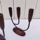 Pair of Scandinavian vintage three-light candlesticks