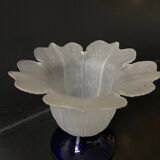 Vintage frosted glass tulip vase
