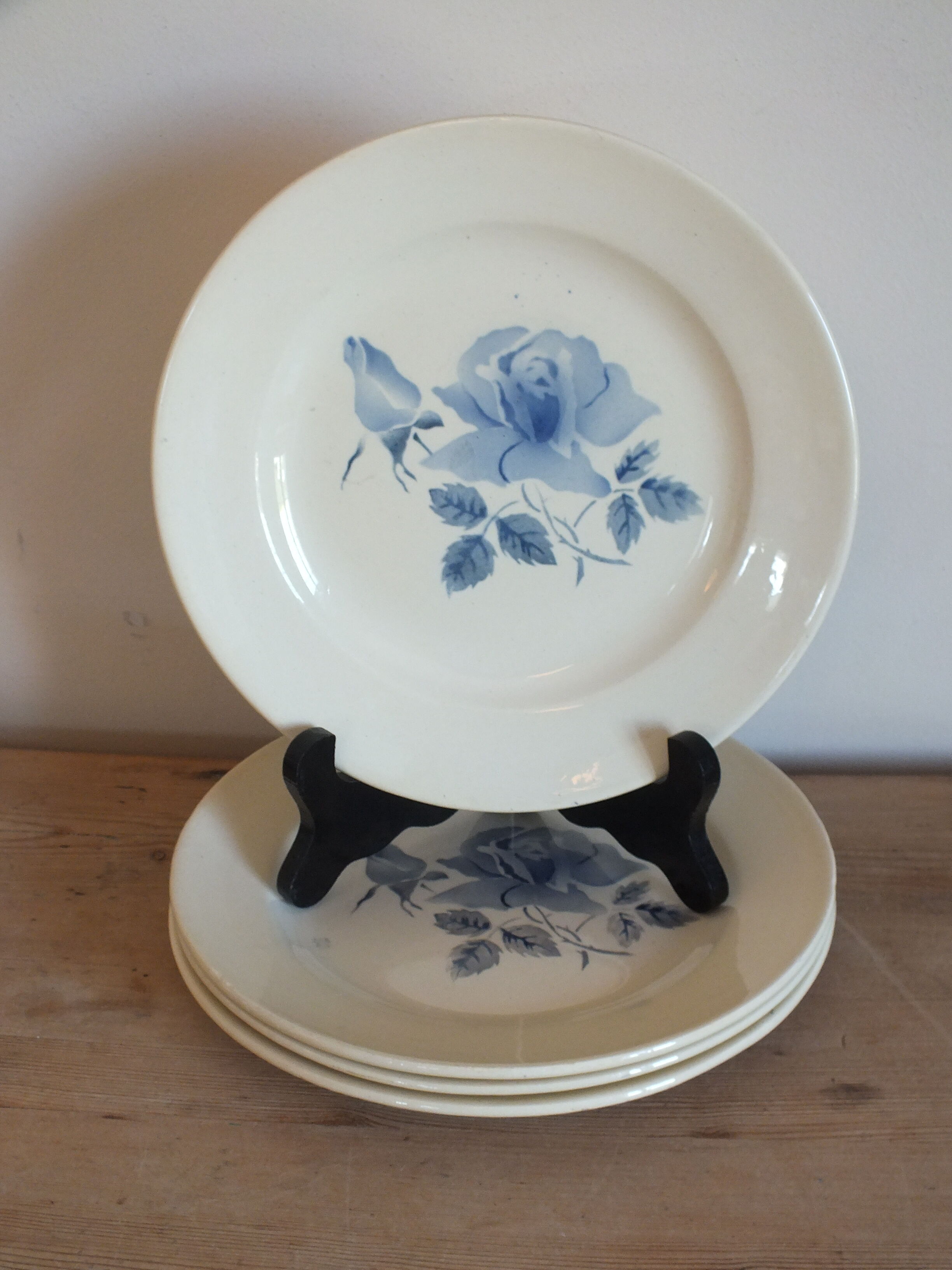 4 dessert plates Digoin Sarreguemines vintage