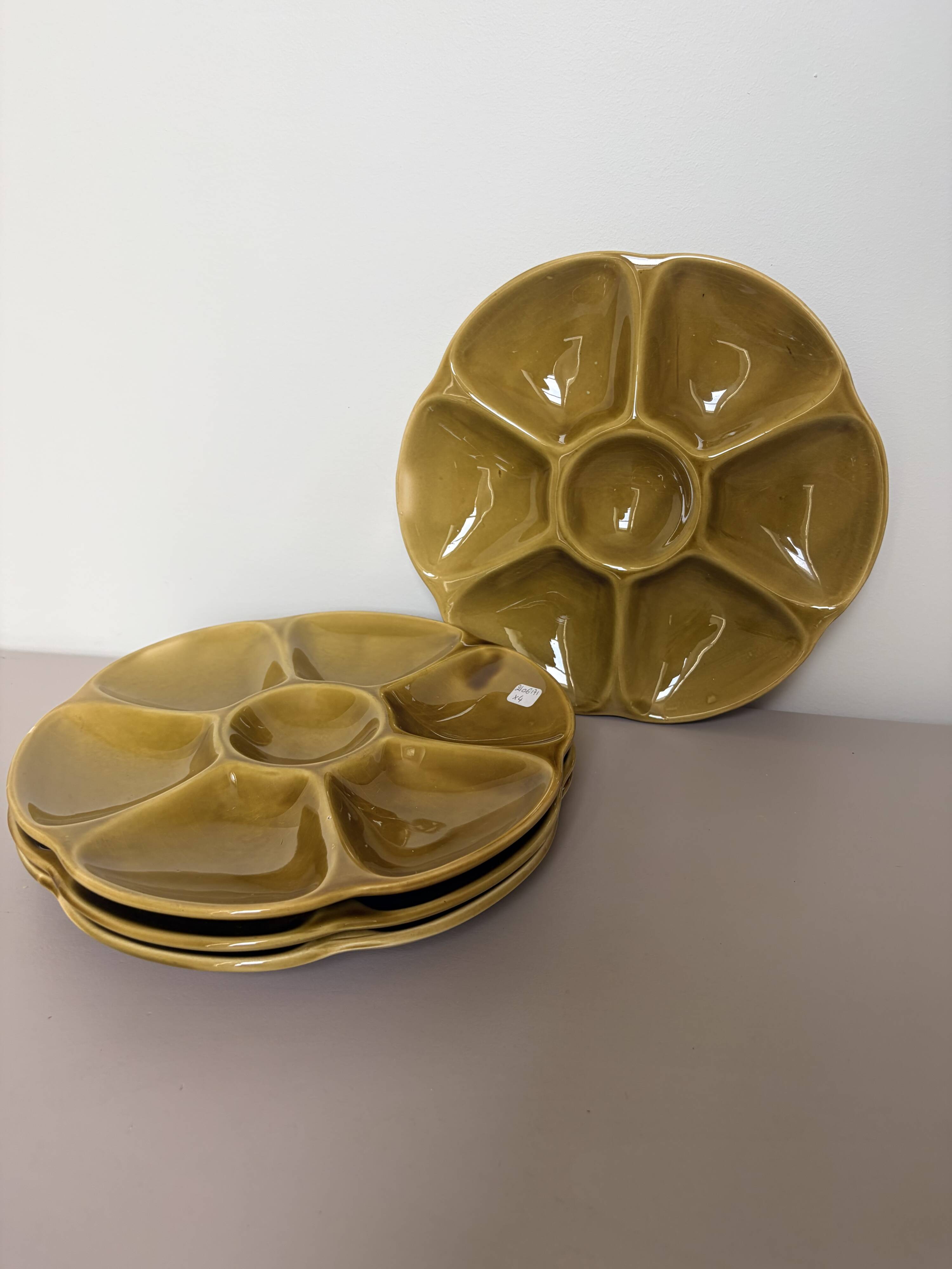 4 oyster plates Gien 2106171