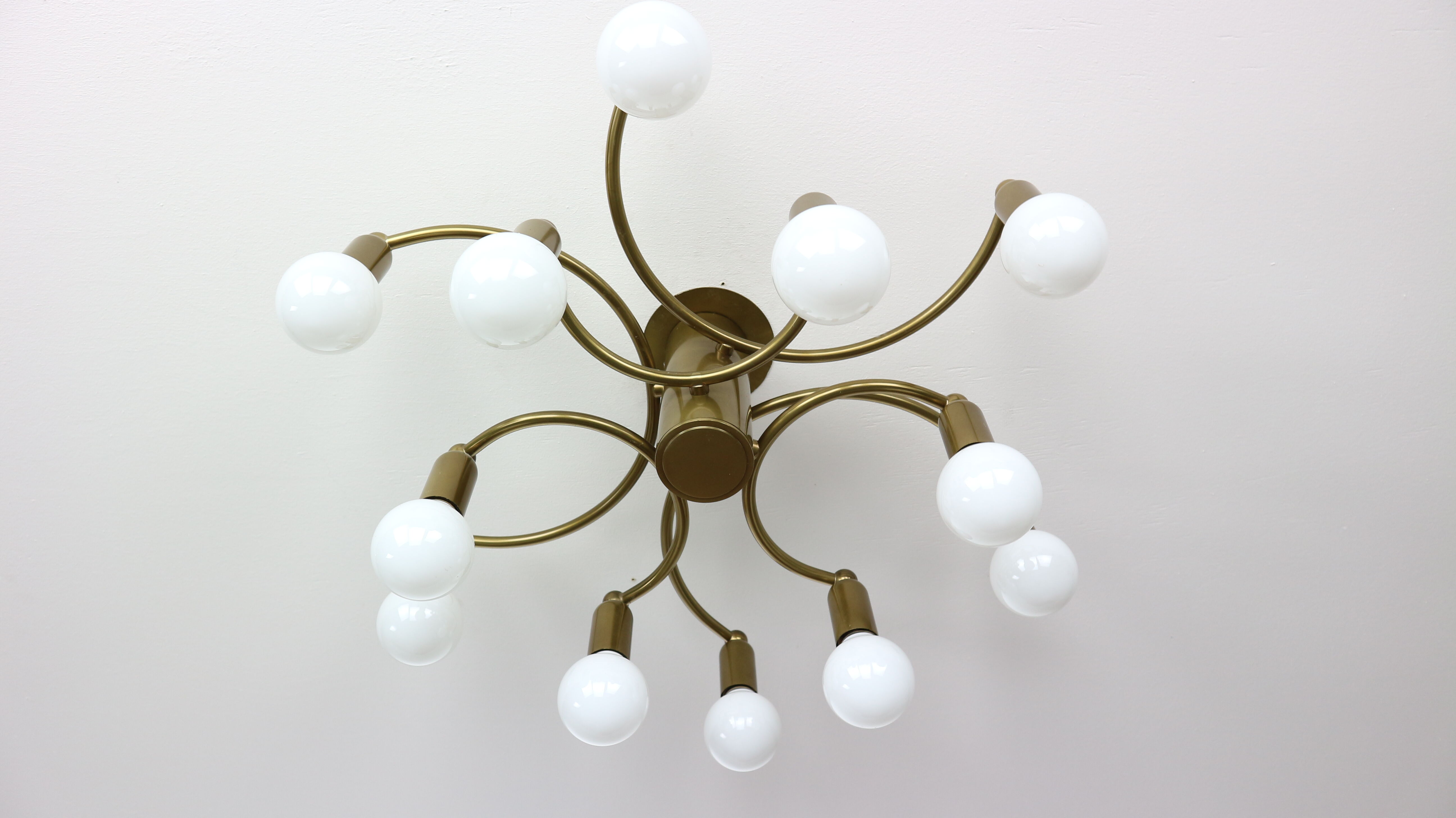 Vintage Modern Golden Color Ceiling Lamp, 1970s