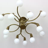 Vintage Modern Golden Color Ceiling Lamp, 1970s