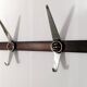 Vintage ceramic, teak and chrome plated coat rack