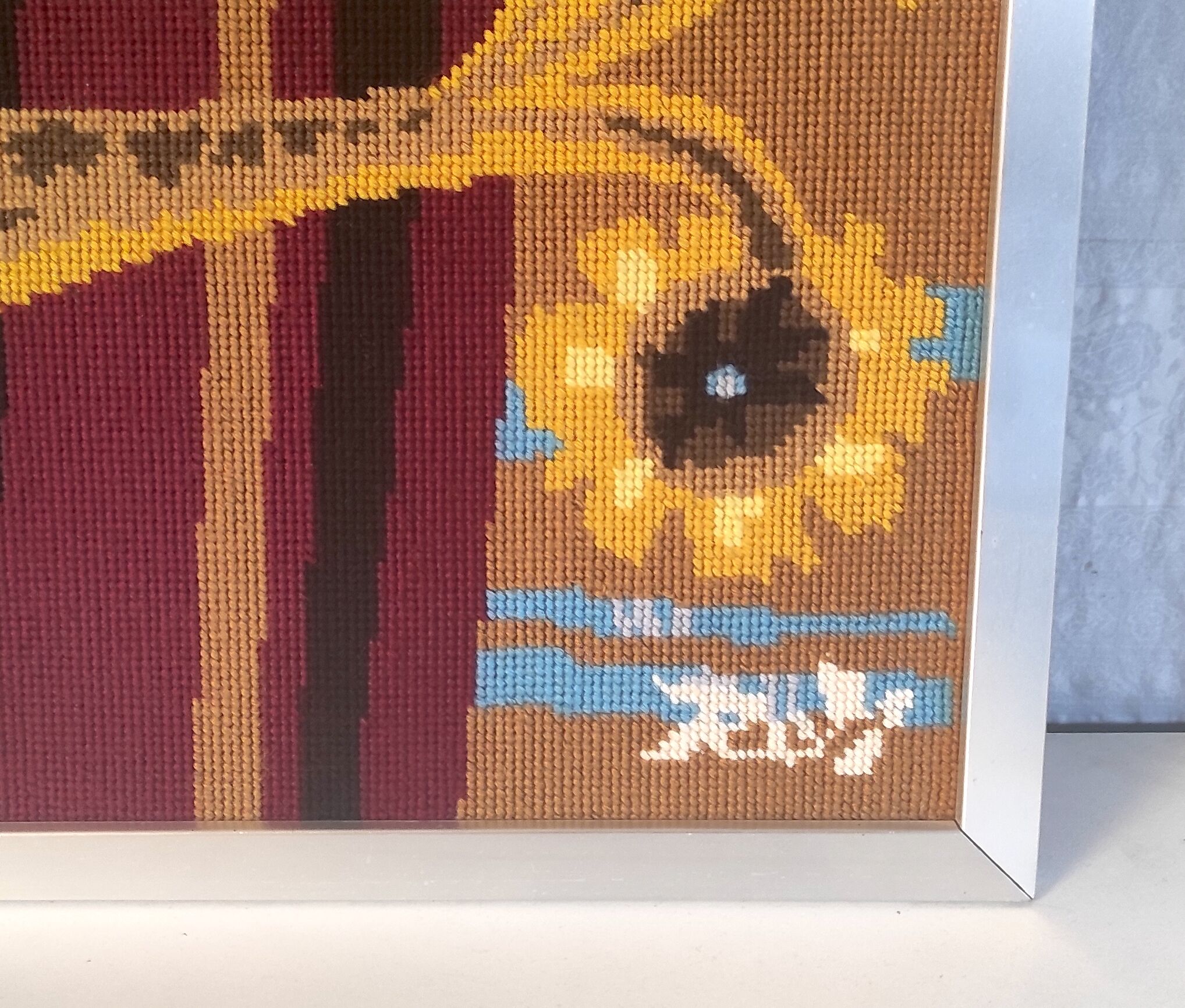 Contemporary tapestry entitled "Encounter" by Pierre Rey – 60s