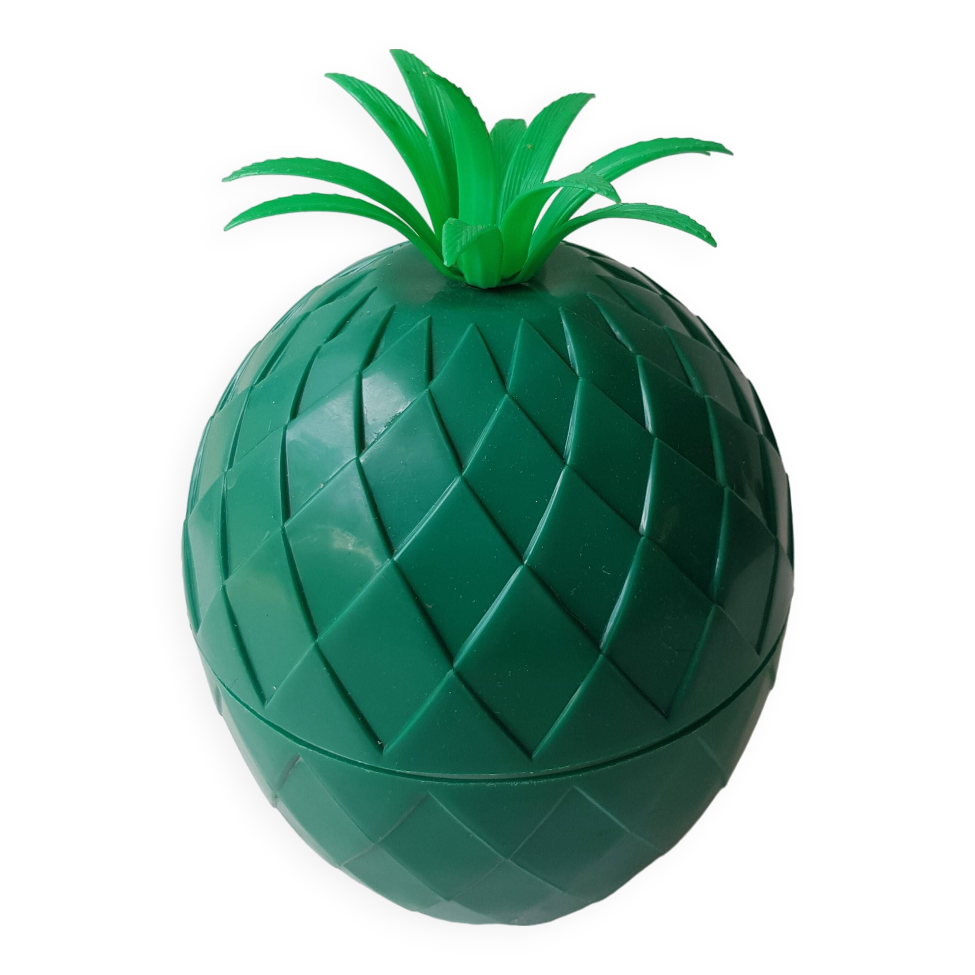 Vintage green "pineapple" ice cube bucket from the 1970s - 70's