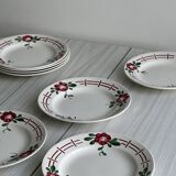 Set de 8 assiettes anciennes en faïence