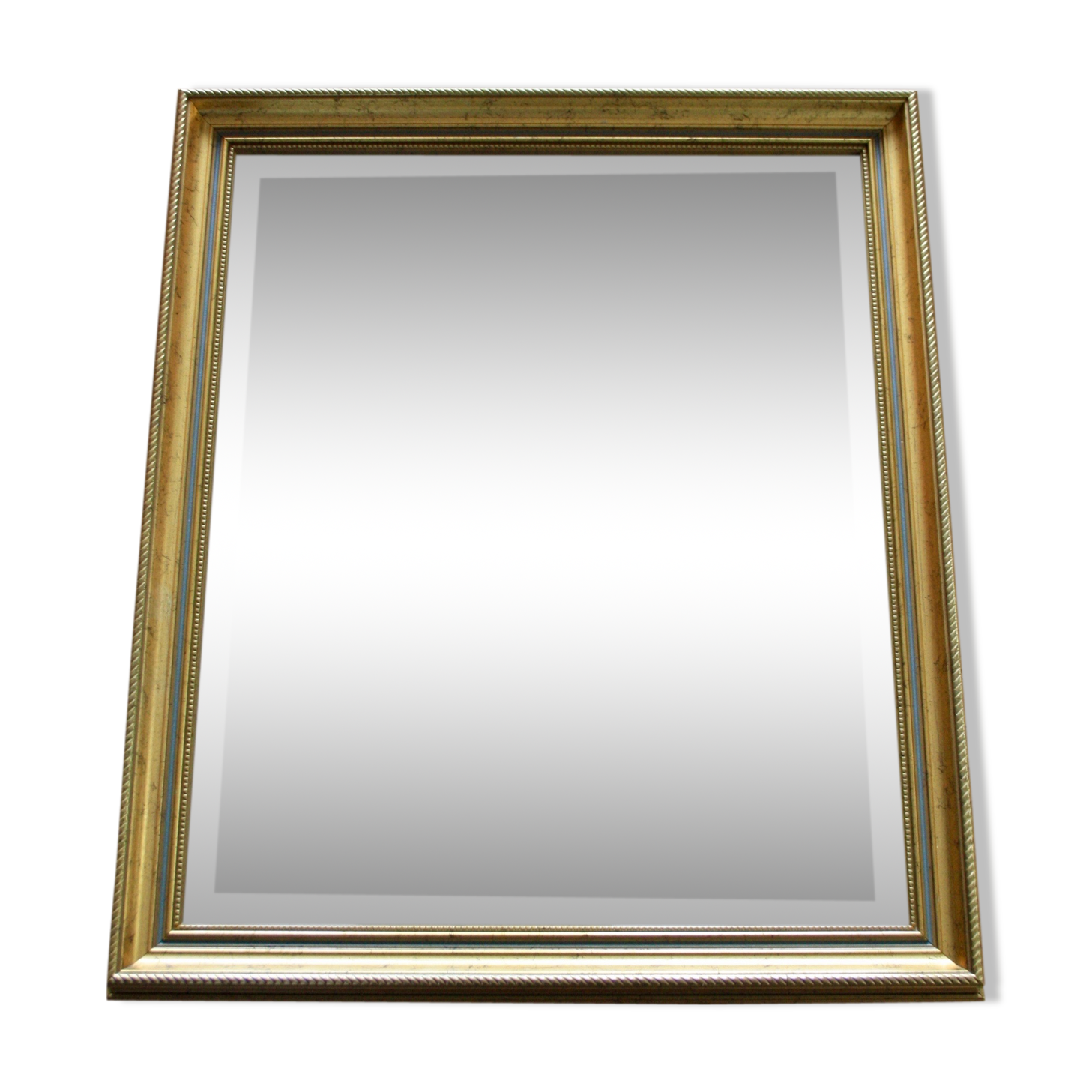 Mirror 70 x 60 cm beveled rectangular Golden wood