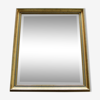 Mirror 70 x 60 cm beveled rectangular Golden wood