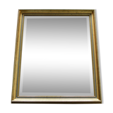 Mirror 70 x 60 cm beveled rectangular Golden wood
