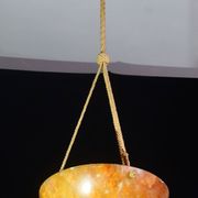 Art Deco great design brown alabaster chandelier, 1940s