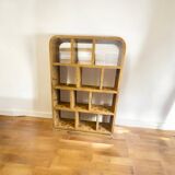 Bibliothèque Art déco en loupe d’orme & bois de hêtre fabrication artisanal