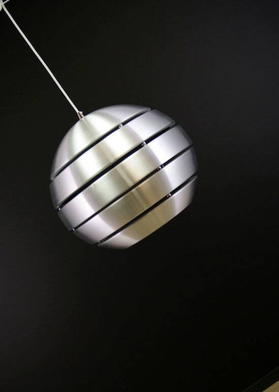 Silver pendant lamp, Danish design, 1970s, production: Denmark