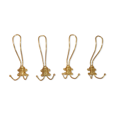 Lot de 4 patères en metal doré