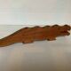 Scandinavian zoomorphic wooden crocodile candle holder