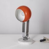 Vintage 60's table lamp in marble and orange metal italian design