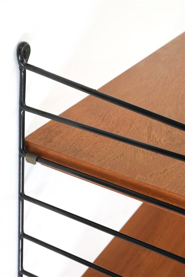 Original String shelving unit / Kajsa & Nisse Strinning / teak / mid-century modern design / black / 75x80x30cm