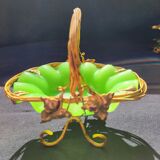 Empty pocket basket in green opaline (uranium/uraline)