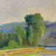 Old painting, landscape on the edge of a pond, Signed Michel Loche (1897;1976)