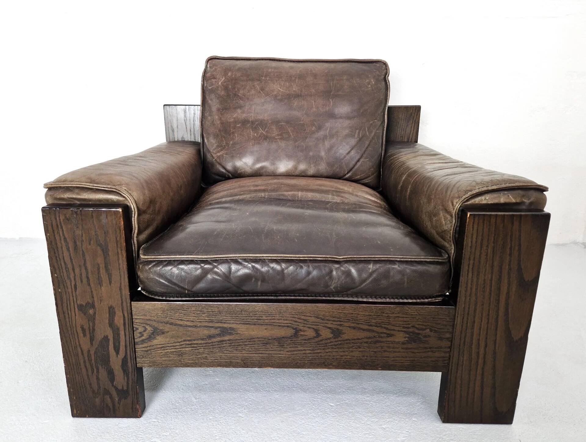Brutalist armchair by Harry de Groot for Leolux, 1970s