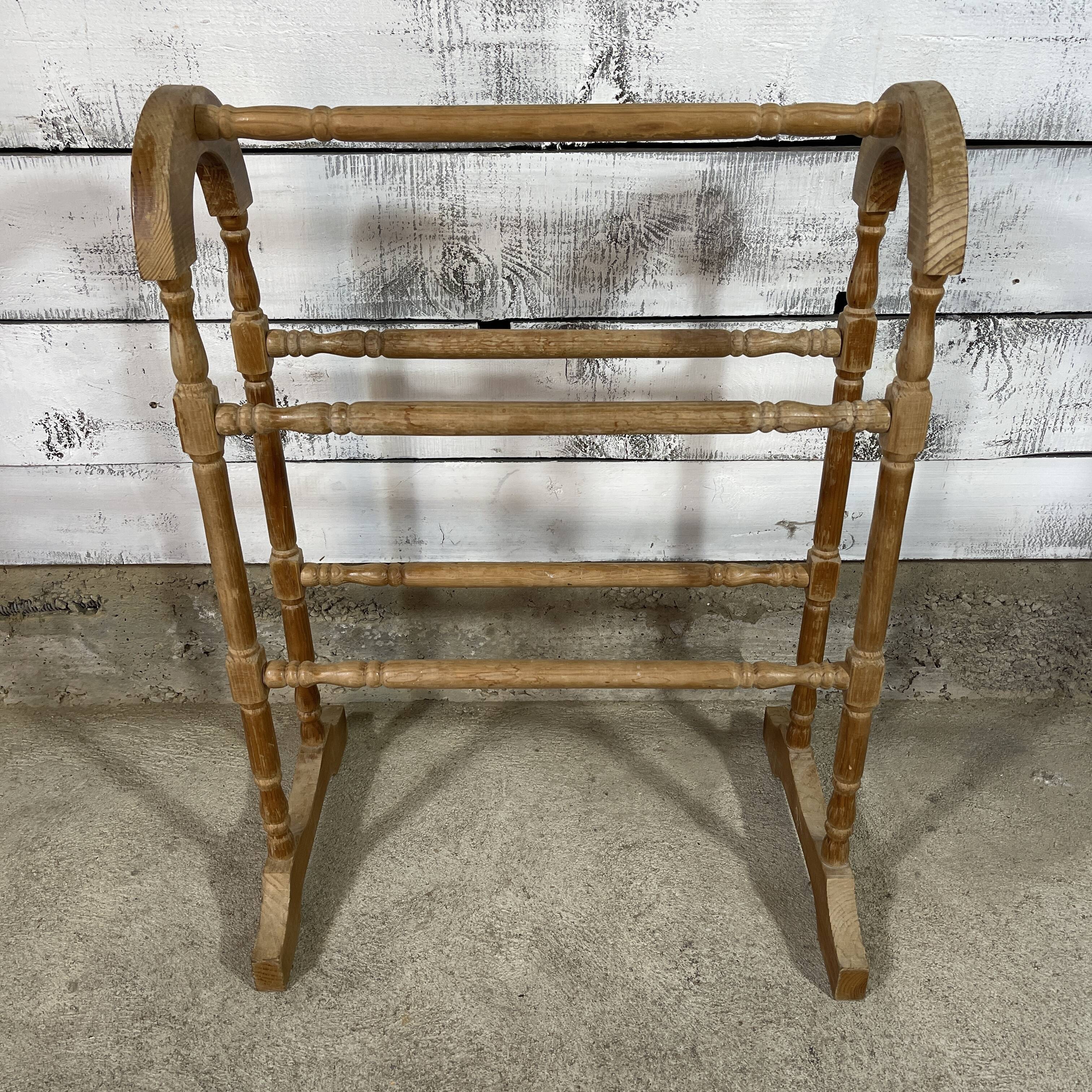 Old wooden towel rack