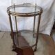 Brass rolling trolley with removable tray