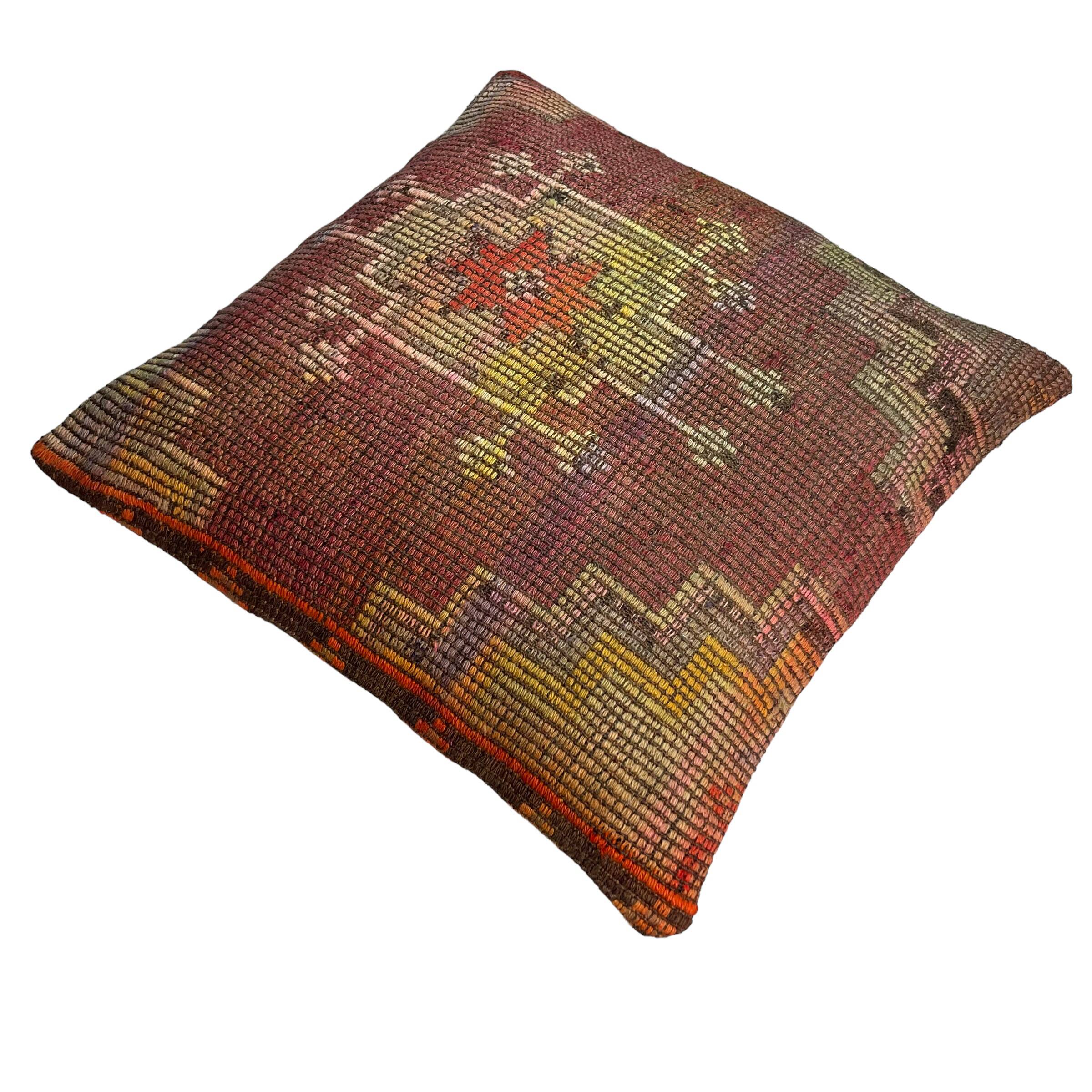 Housse de coussin kilim turc vintage, 55 x 55 cm
