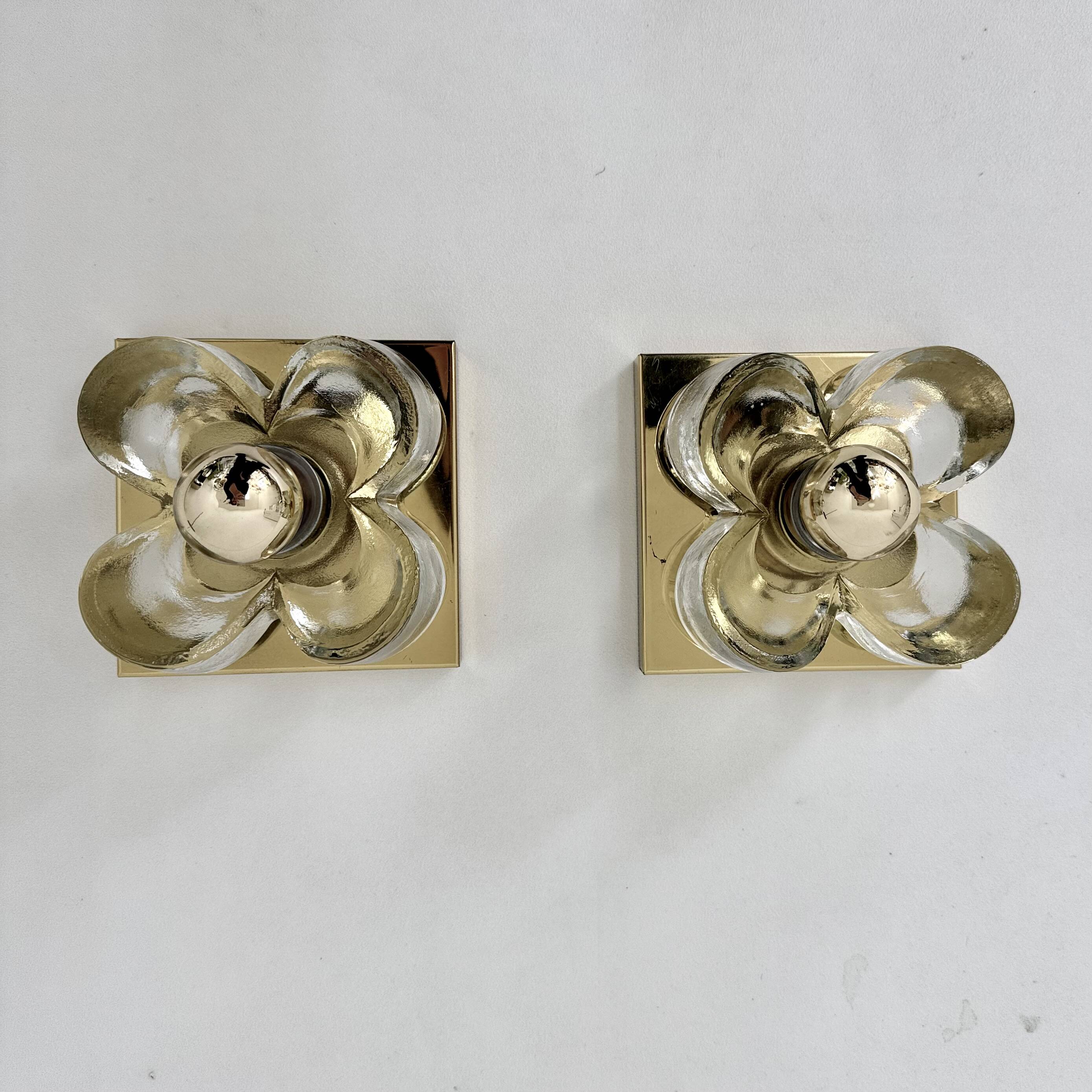 Paire d'appliques Sische Leuchten, années 1970