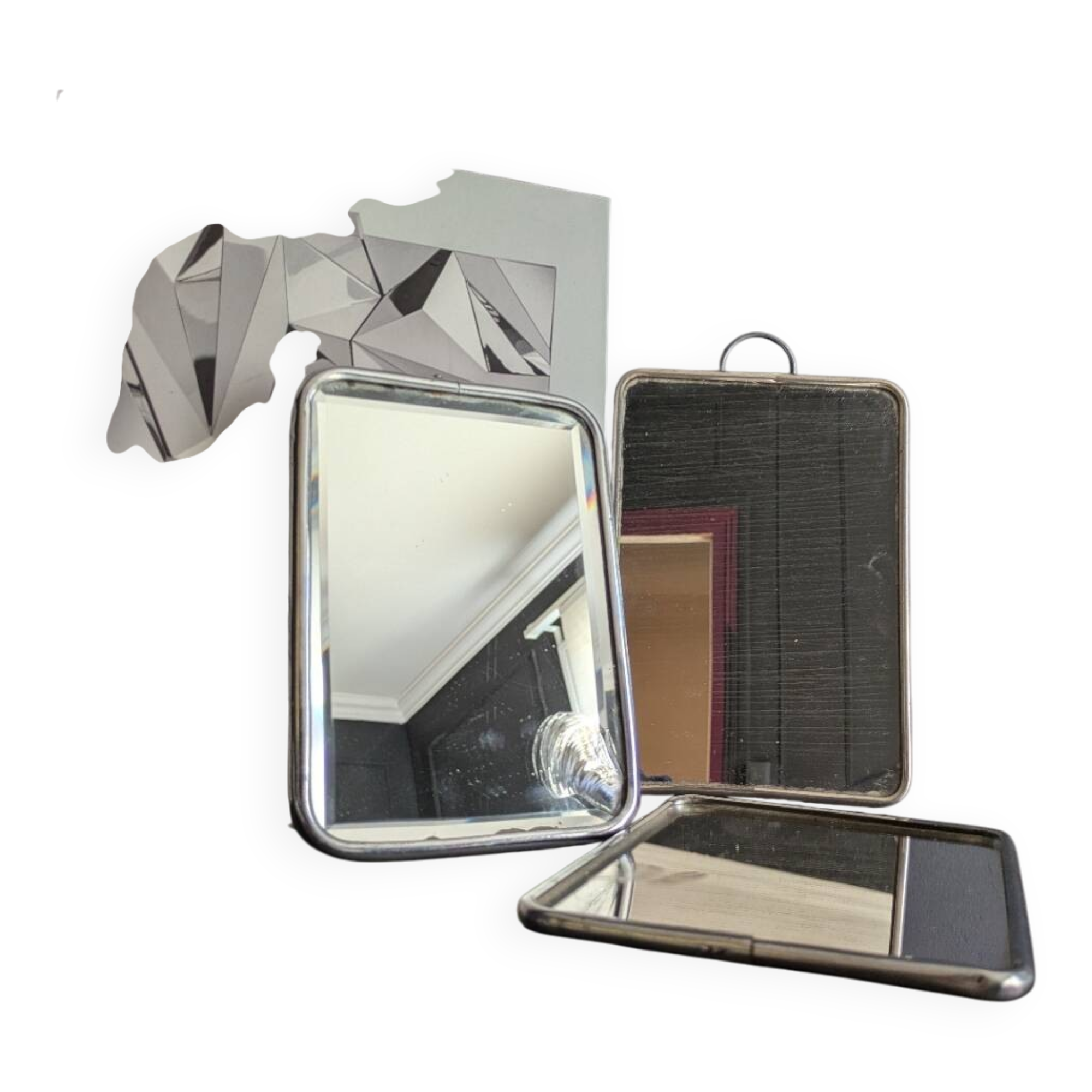 three barber mirrors