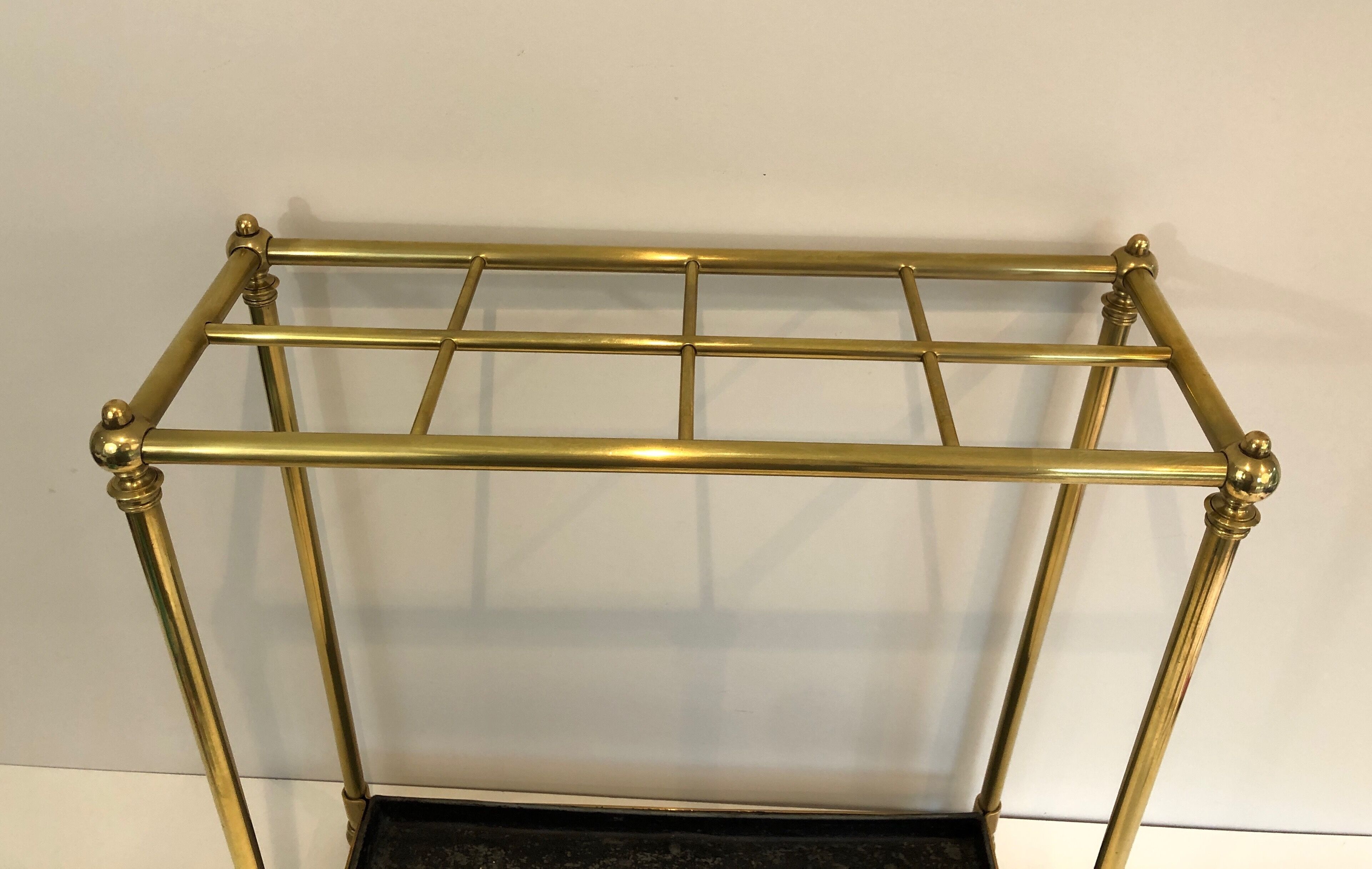 Rectangular umbrella holder in brass and cast iron. french work. around 1900