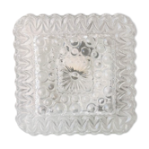 Vintage square glass ceiling lamp, 70s