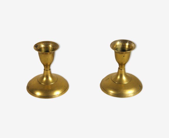 Paire de bougeoirs en laiton 7 cm