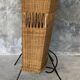 Vintage cocktail bar and its piare of stools - wicker and metal - 1960