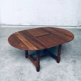 Popular Work Oak Extendable Dining Table, France, 1930s