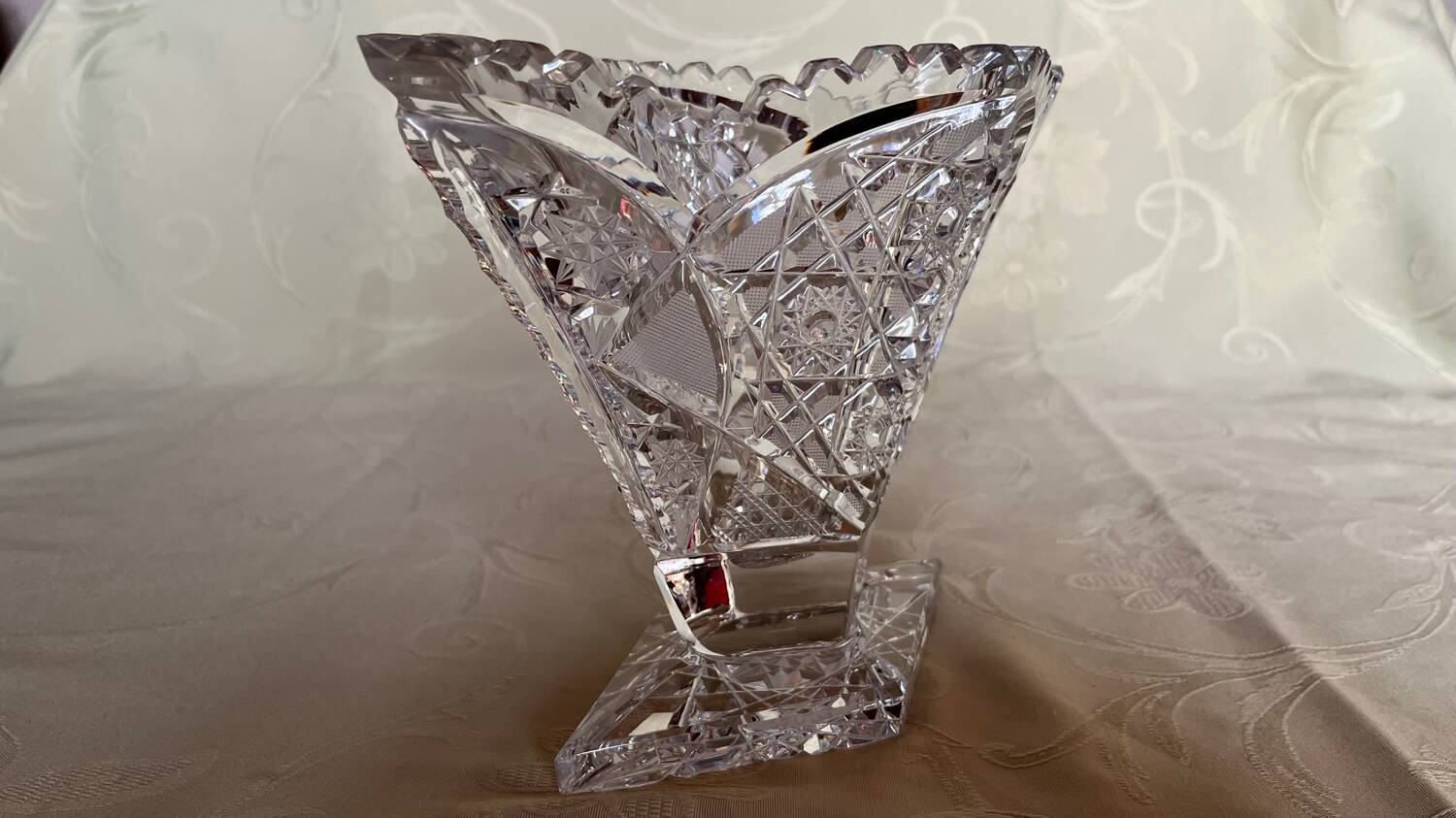 Vintage cut crystal vase