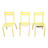 Set of three iron bistro chairs