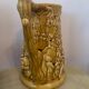 Old large Sarreguemines Majolica earthenware pitcher, vintage slip