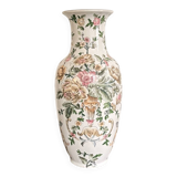 White Porcelain Vase Flowers China Famille Rose Peony Lotus Qianlong