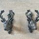 Pair of vintage deer head hooks