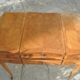 Rustic Louis XV hairdresser in cherry wood, functioning as a desk.