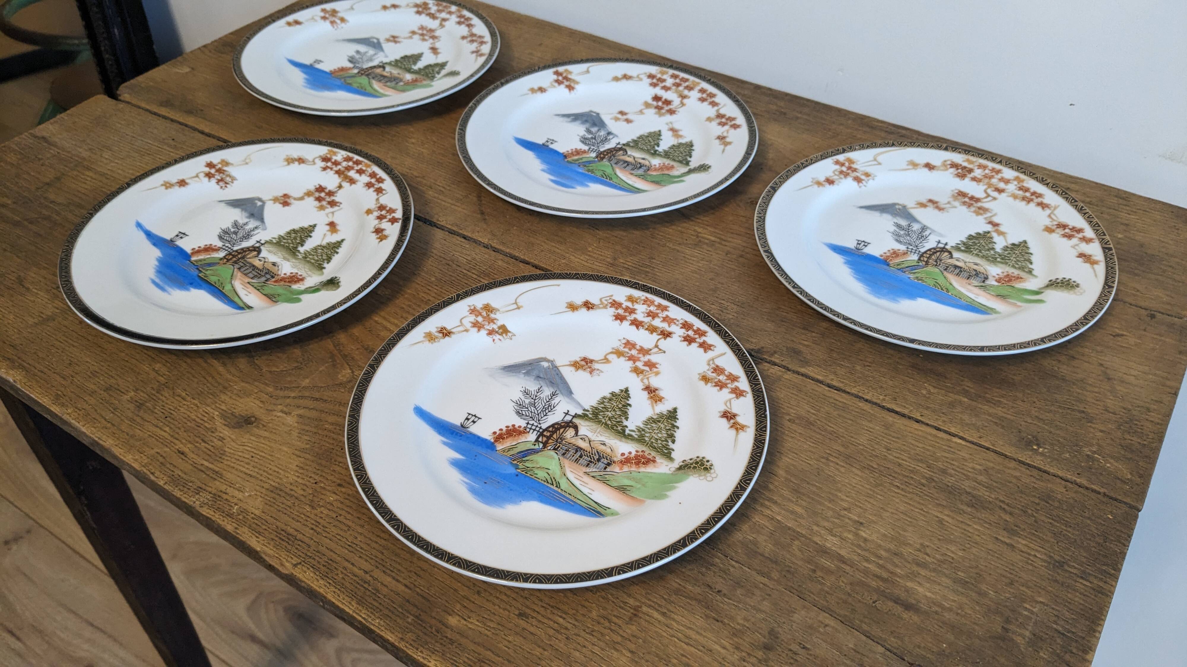 Antique Chinese Hayasi Kutani porcelain plate