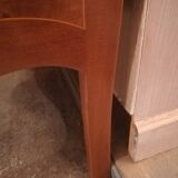 Curved chest of drawers in elm magnifying glass and bronze