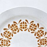 Plat Creux Ancien Art Déco Faïence Sarreguemines Décor Fleurs Orange D 28cm