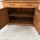 Antique dresser with glass doors and fleur-de-lys from the 50s