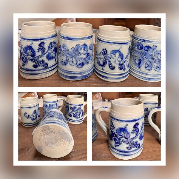 Lot 4 chopes alsacienne en grès signées Rémy Belsdorf