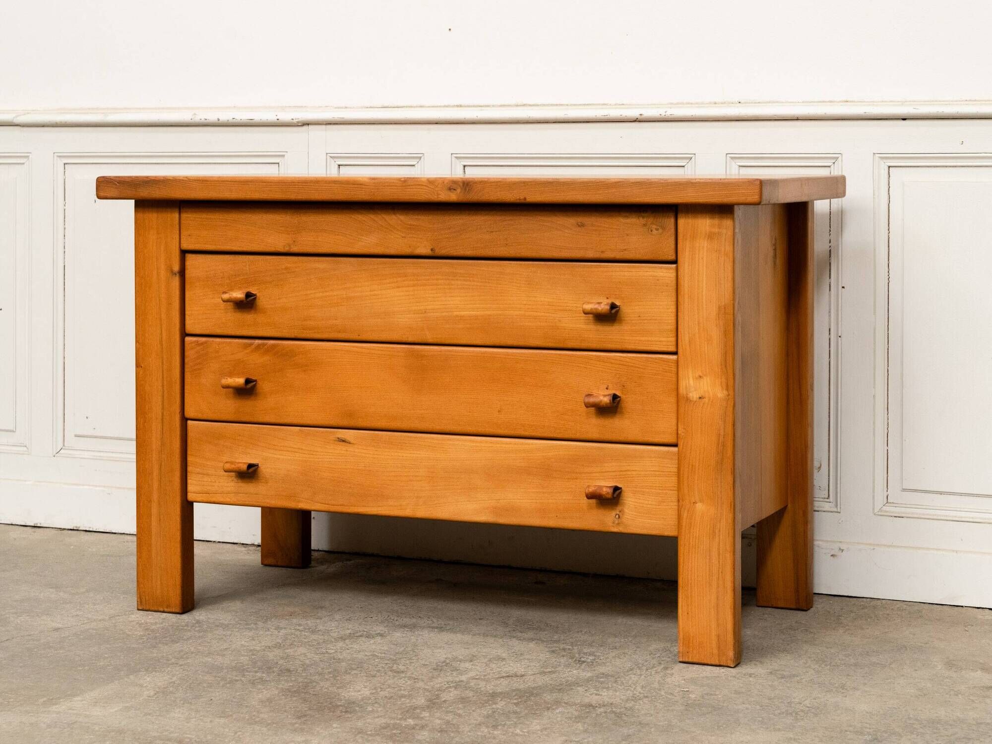 Commode Maison Regain in solid elm, 1960s.