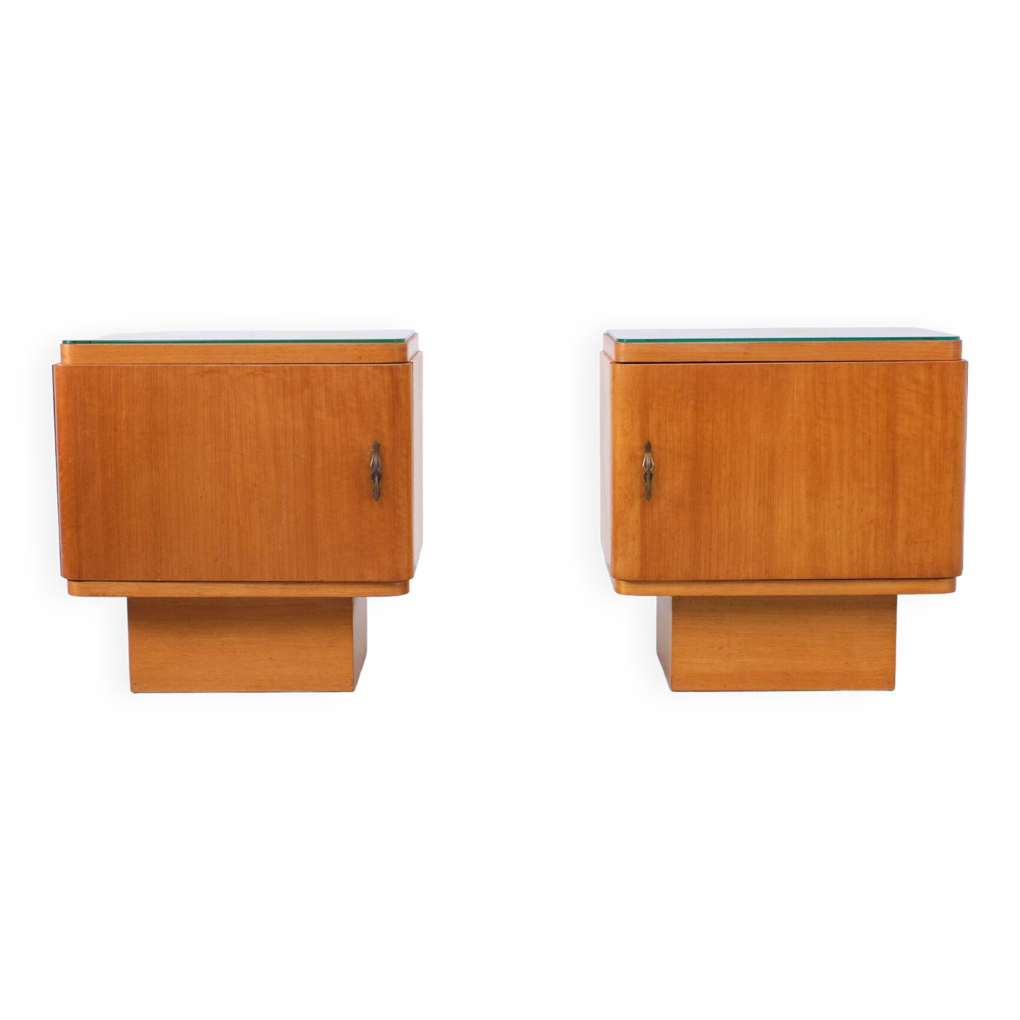 Art deco night stands satinwood holland 1930s