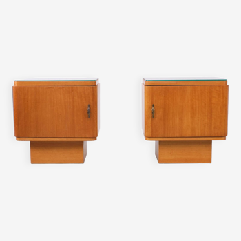 Art deco night stands satinwood holland 1930s