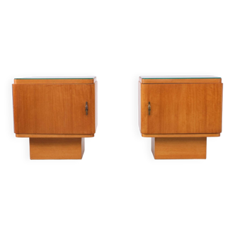 Art deco night stands satinwood holland 1930s
