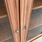 Vitrine vaisselier vintage en bois massif Louis Philippe